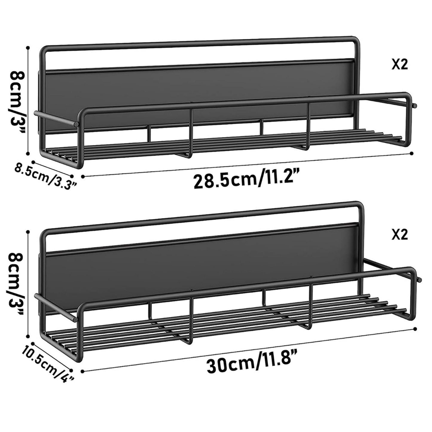 IZEYNO 4 Pack Magnetic Spice Rack for Refrigerator, Side of Fridge Storage Shelves, Kitchen Shelf Organizer