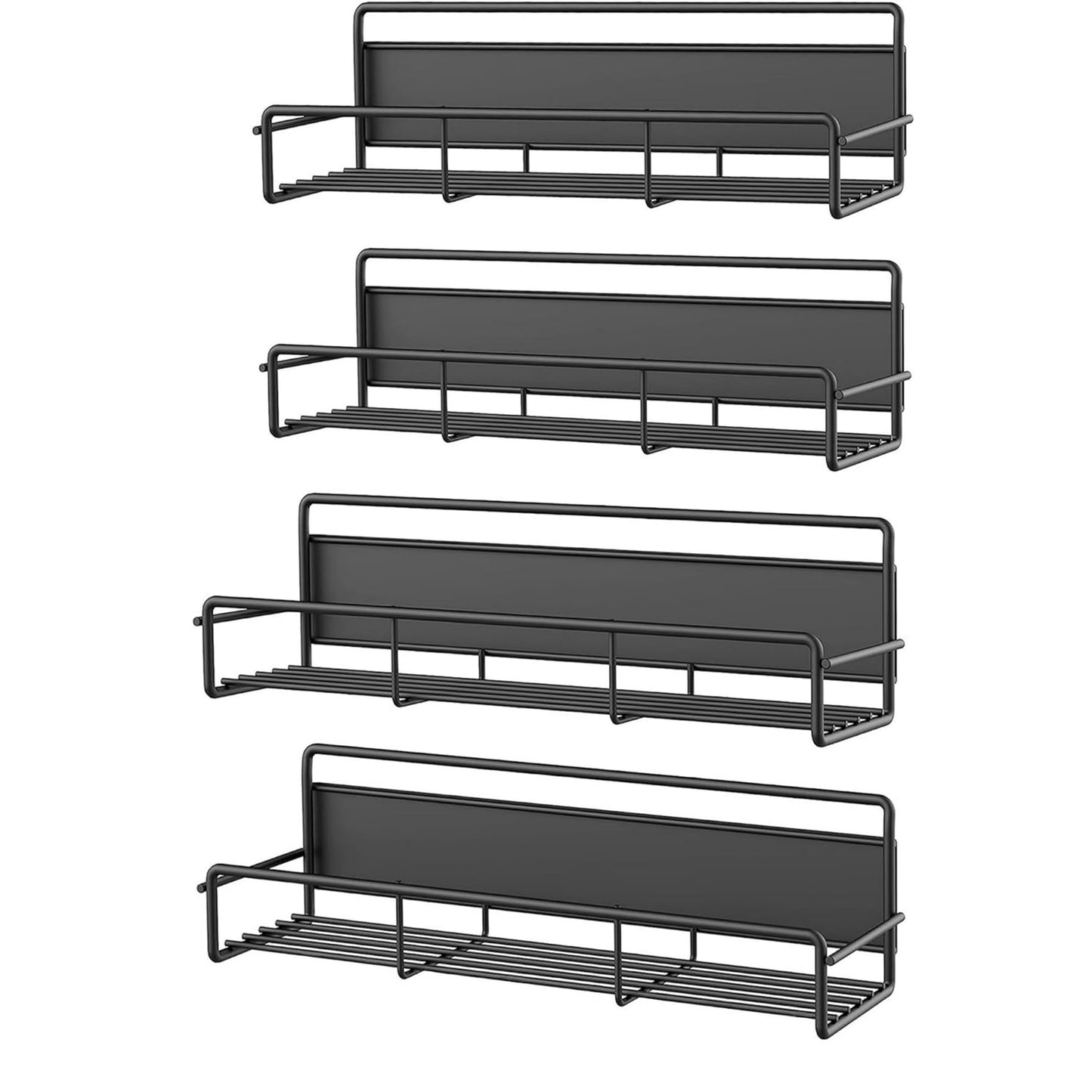IZEYNO 4 Pack Magnetic Spice Rack for Refrigerator, Side of Fridge Storage Shelves, Kitchen Shelf Organizer