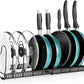 IZEYNO Pot Rack, Expandable Pan Organizer, Pot Lid Holder with 10 Adjustable Compartment for Kitchen Cabinet Cookware