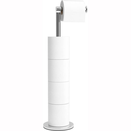 IZEYNO Toilet Paper Holder Stand, Freestanding Toilet Roll Holder, Stainless Steel Paper Storage for Bathroom