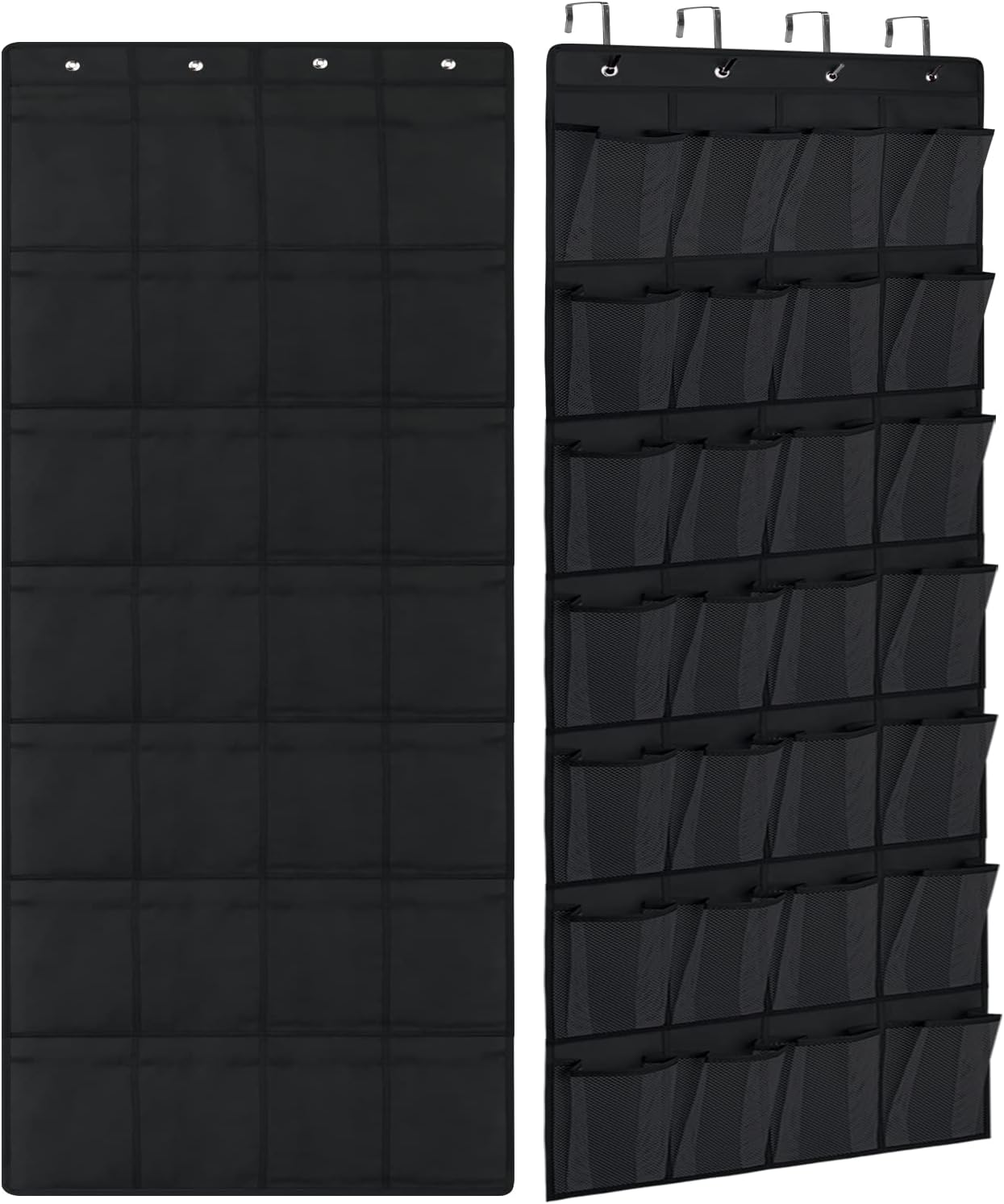 IZEYNO Over the Door Shoe Rack, 28 Large Mesh Pockets Hanging Shoe Organizer for Closet Black