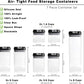 IZEYNO Airtight Food Storage Containers Set of 7, BPA Free Plastic Kitchen Pantry Organization with Easy Lock Lids Ideal for Cereal, Flour & Sugar Include Label and Marker, Black