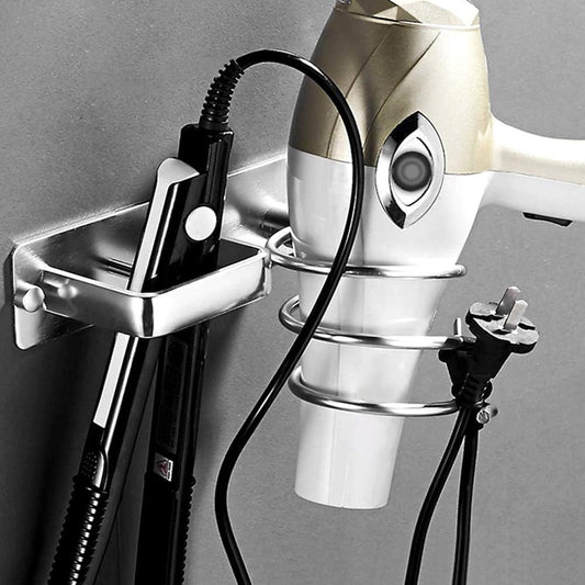 IZEYNO Hair Dryer Holder, Wall Mount Blow Dryer Organizer with Straightener Storage Stand Rack for Bathroom