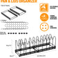 IZEYNO Pot Rack, Expandable Pan Organizer, Pot Lid Holder with 10 Adjustable Compartment for Kitchen Cabinet Cookware