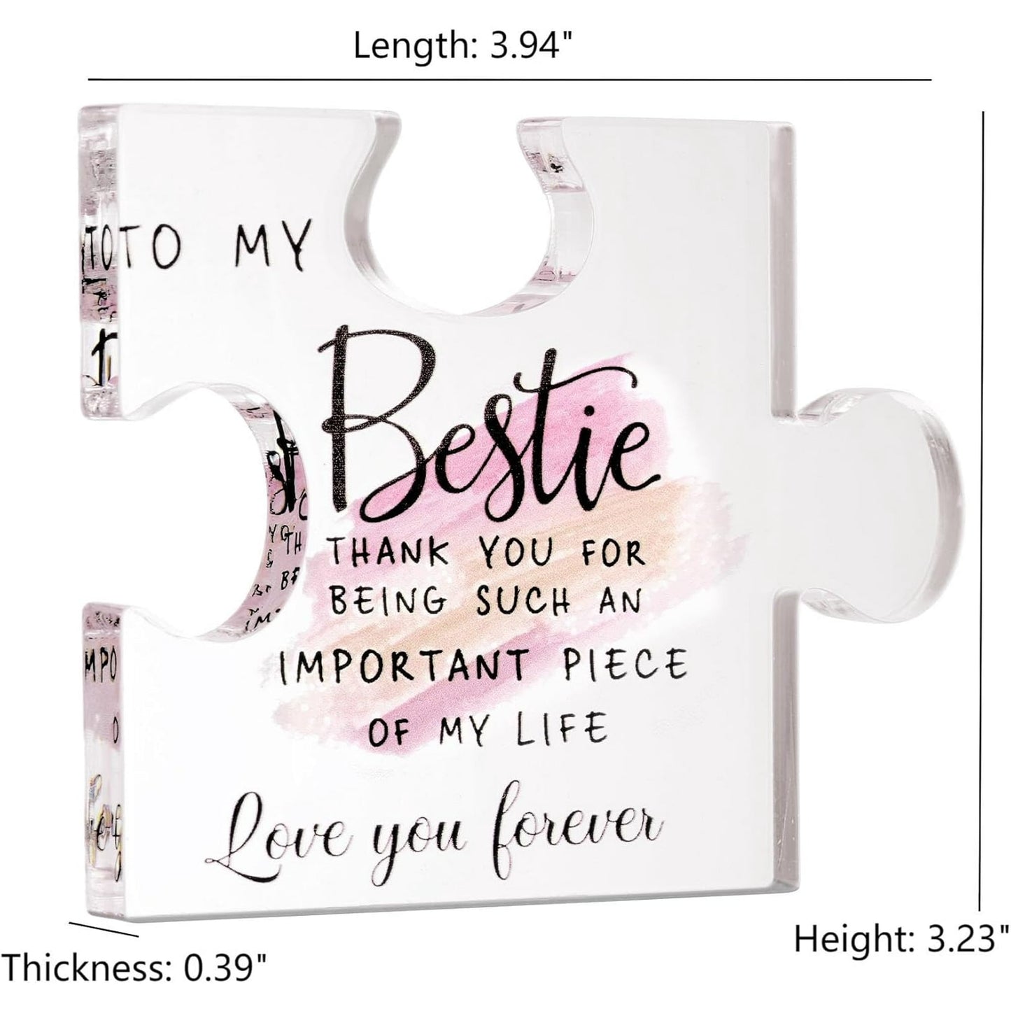 IZEYNO Bestie Gifts for Women, 3.9 x 3.2 Inch Acrylic Puzzle Plaque Decorations for Best Friend Birthday